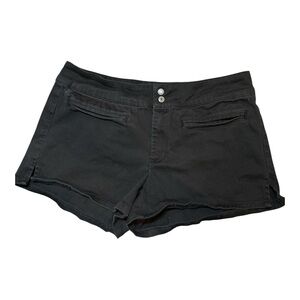 OCI Chino Shorts Black Cotton Blend Button Pockets Mid-Rise Women's Size 7